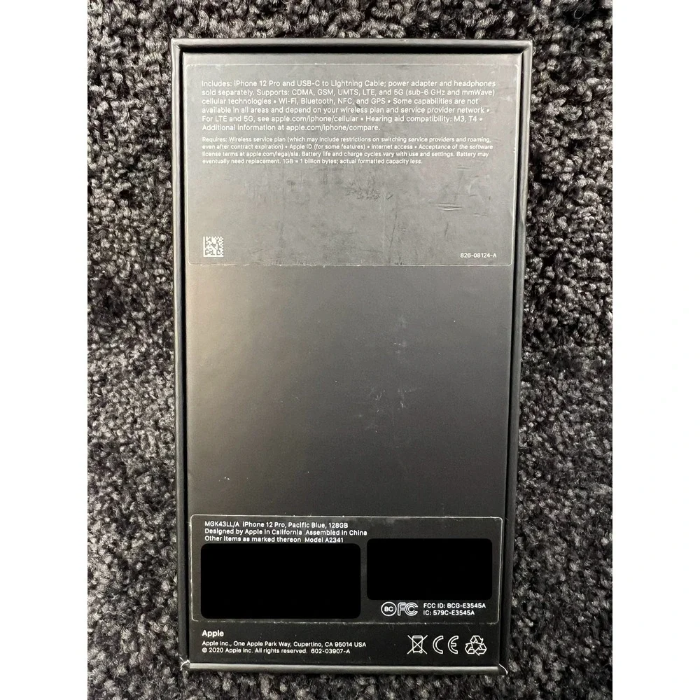 [BOX‎ ONLY] Apple iPhone 12 Pro Pacific Blue 128GB Box and Papers